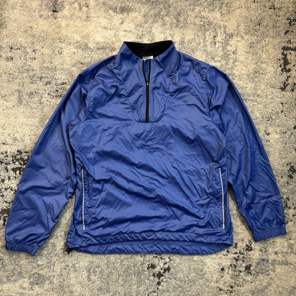 Vintage Nike Blue 1/4 Zip Windbreaker Jacket Woman's Medium Mesh Lined Pullover